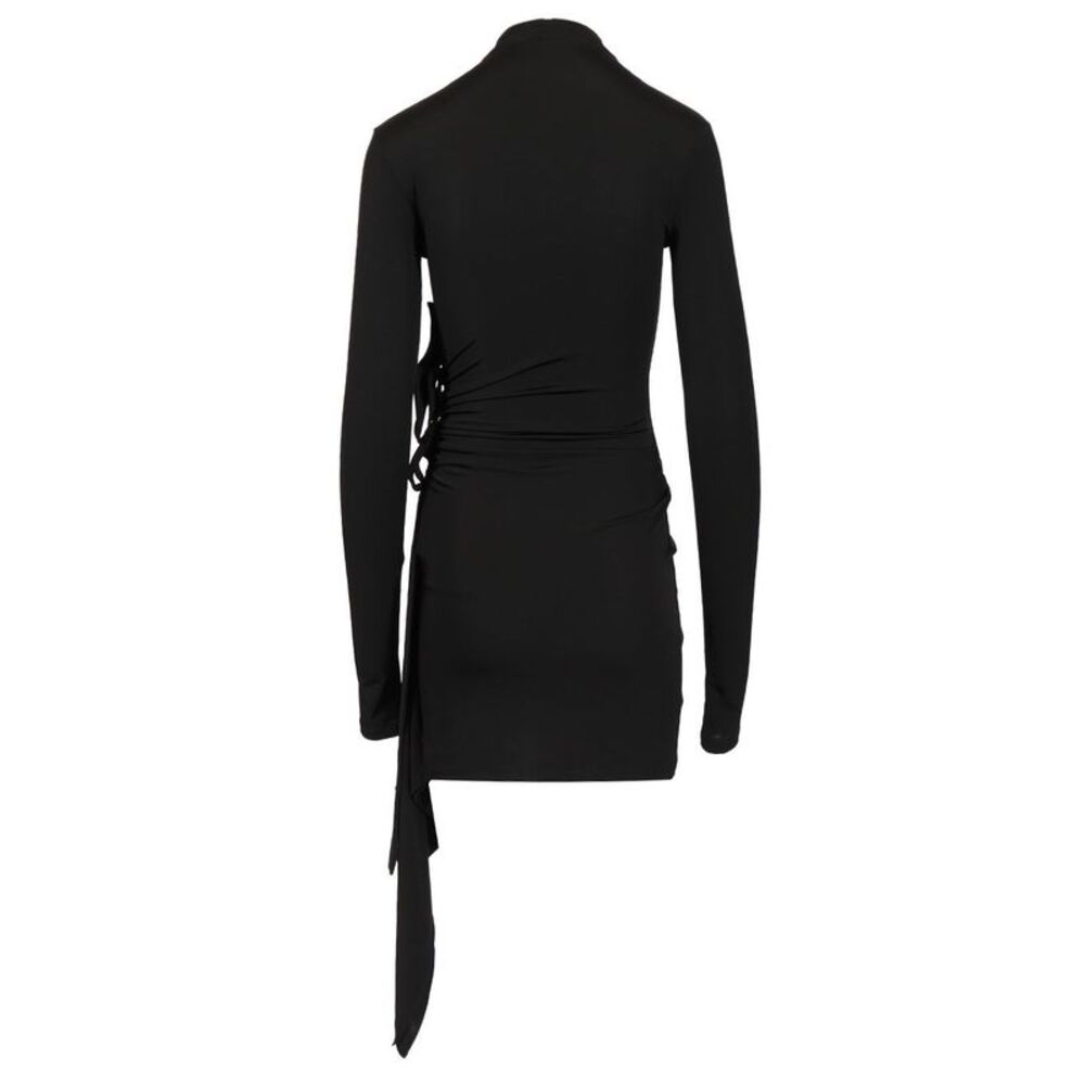 Off-White Women Sec Skin Draped Mini Dress Ls Black - Bl - Picture 2 of 7